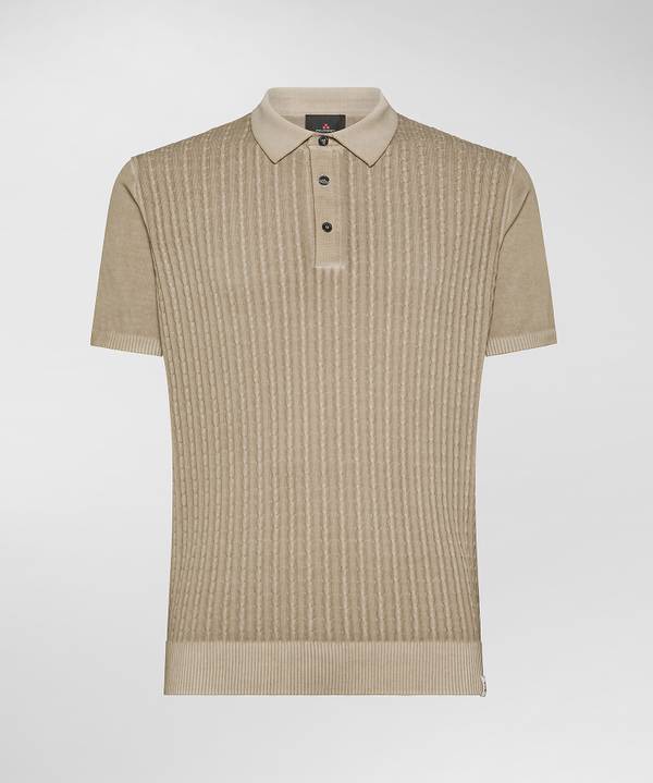 Peuterey Polo a treccia in tricot di cotone Saldi Di Fabbrica