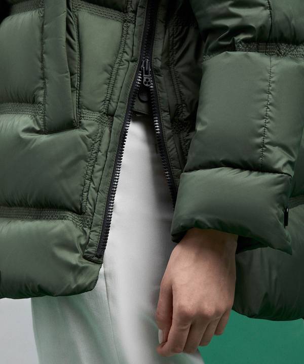 Peuterey Puffer Jacket Con Cappuccio Bordato In Pelliccia Nuovo