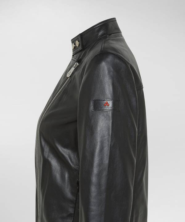 Peuterey Giacca biker in pelle con zip laterale Spedizione Gratuita