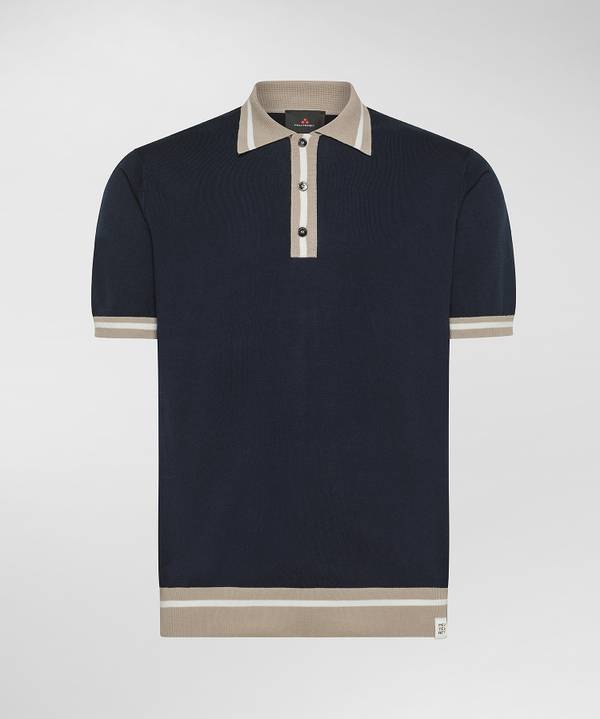 Peuterey Polo in tricot di cotone con dettagli rigati Offerte