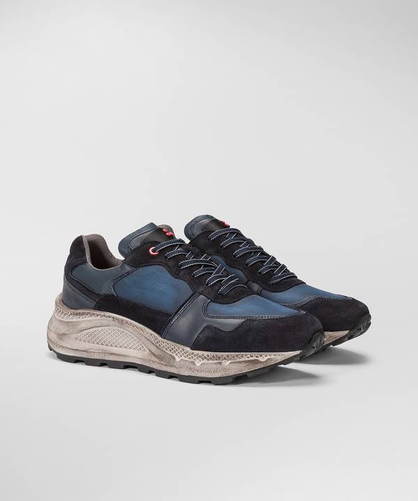 Peuterey Scarpa In Nylon E Pelle Con Suola Eva Effetto Used Promozione