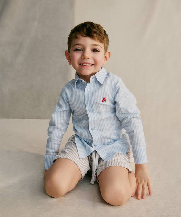 Peuterey Camicia rigata in lino Consegna Veloce
