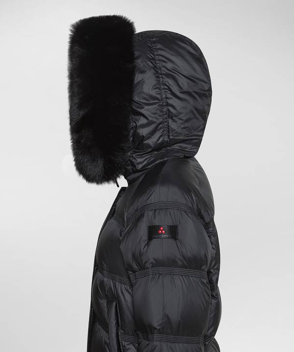 Peuterey Puffer Jacket Con Cappuccio Bordato In Pelliccia Saldi