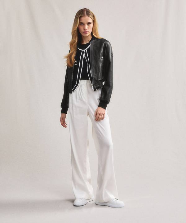 Peuterey Giacca bomber corta in pelle