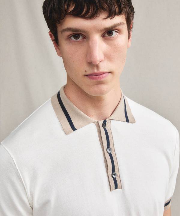 Peuterey Polo in tricot di cotone con dettagli rigati Acquista Ora