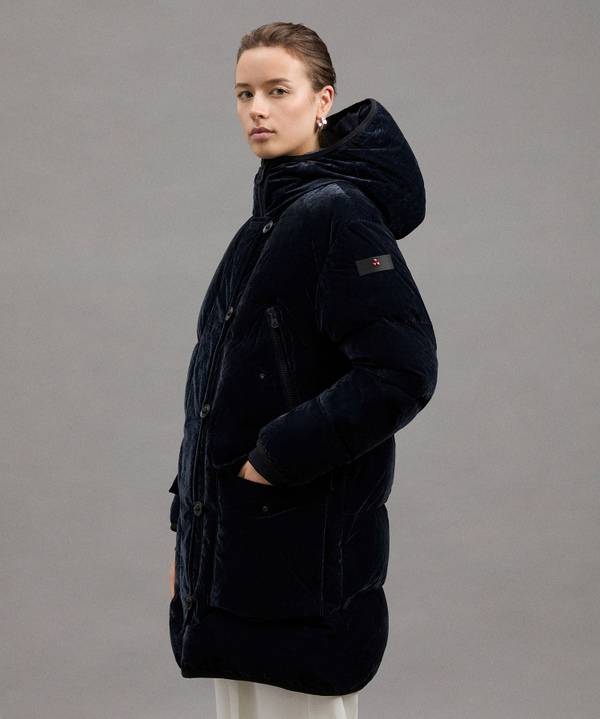Peuterey Parka Lungo In Tela Di Nylon Floccata Vendita