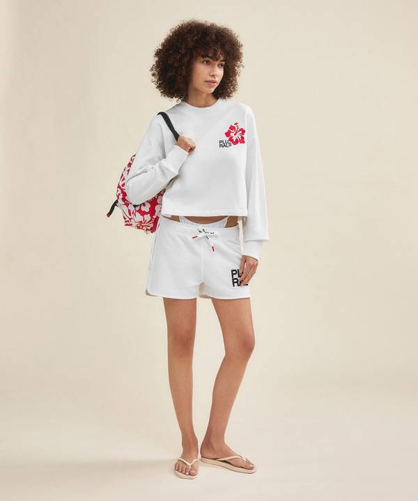 Peuterey Felpa cropped con ricamo al petto