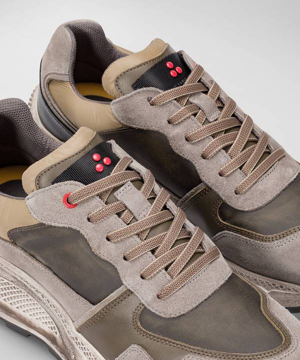 Peuterey Scarpa In Nylon E Pelle Con Suola Eva Effetto Used Hotsell