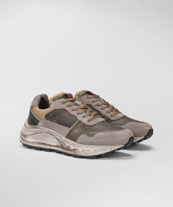 Peuterey Scarpa In Nylon E Pelle Con Suola Eva Effetto Used Hotsell