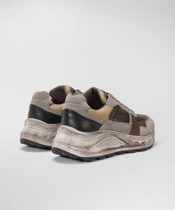 Peuterey Scarpa In Nylon E Pelle Con Suola Eva Effetto Used Hotsell