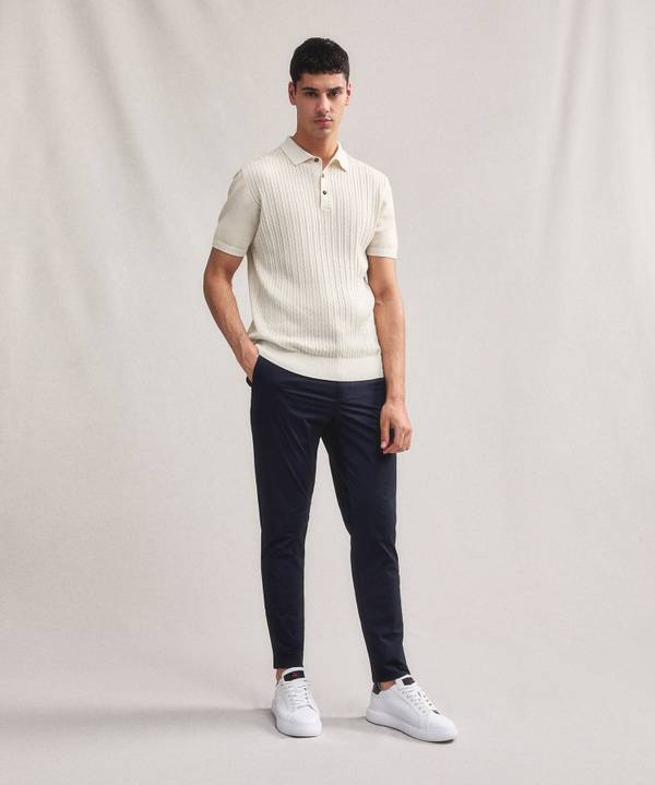 Peuterey Polo a treccia in tricot di cotone