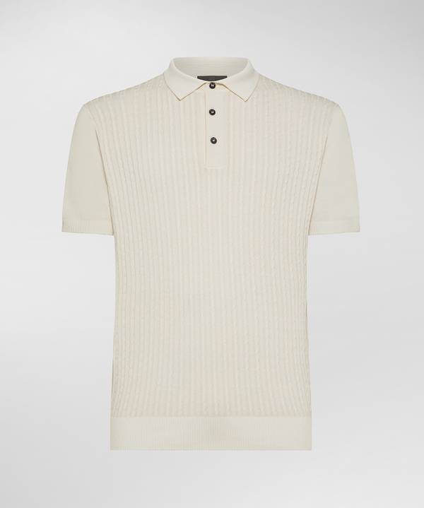 Peuterey Polo a treccia in tricot di cotone In Saldo