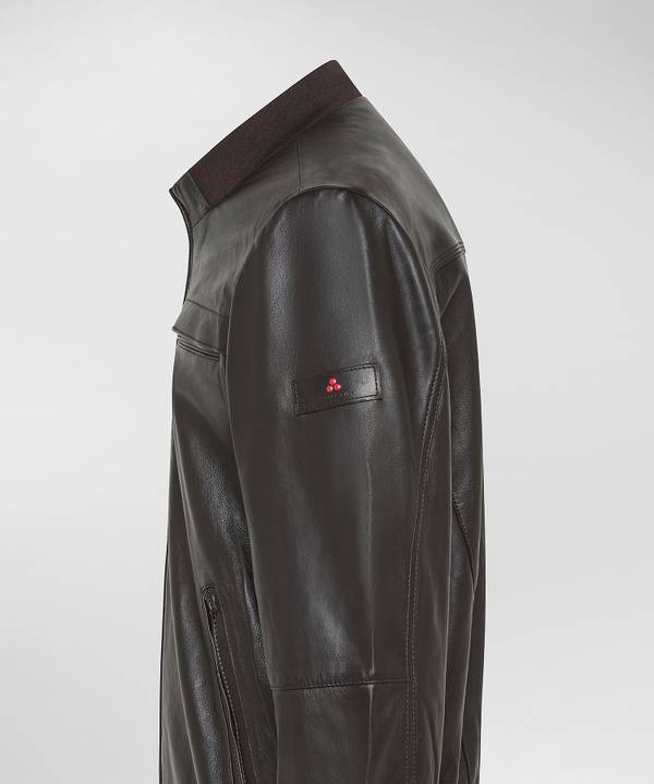 Peuterey Giacca in pelle con dettagli in maglina Moda