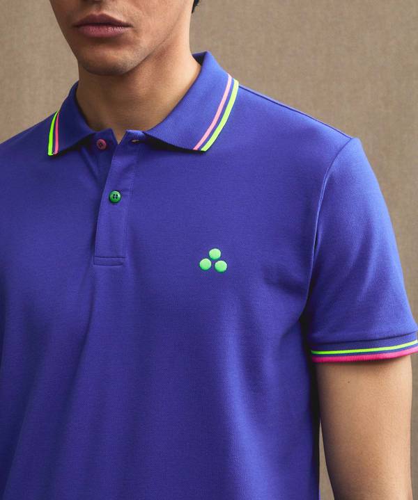 Peuterey Polo in piquet con dettagli fluo Ritorno libero