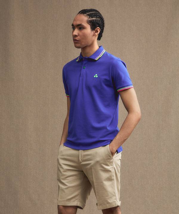 Peuterey Polo in piquet con dettagli fluo Ritorno libero