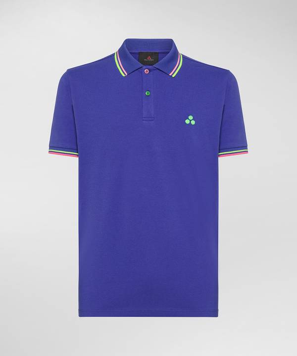Peuterey Polo in piquet con dettagli fluo Ritorno libero