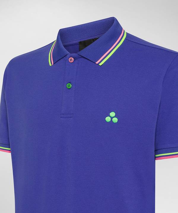 Peuterey Polo in piquet con dettagli fluo Ritorno libero