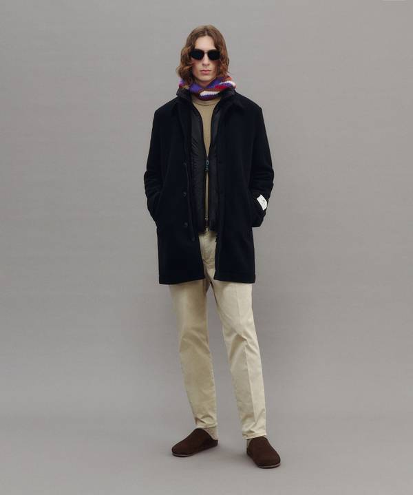 Peuterey Cappotto Lungo In Lana Con Pettorina Staccabile Italia