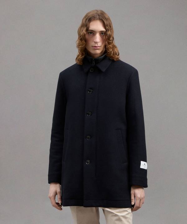 Peuterey Cappotto Lungo In Lana Con Pettorina Staccabile Italia
