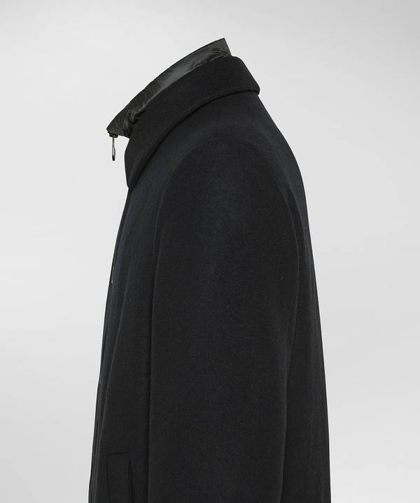 Peuterey Cappotto Lungo In Lana Con Pettorina Staccabile Italia