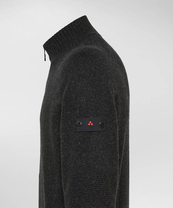 Peuterey Maglione Full Zip In Lana Con Effetto Moulinè Promozione
