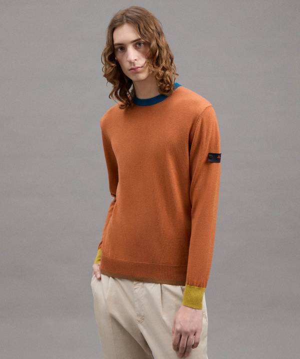 Peuterey Pullover In Tricot Misto Lana Con Dettagli A Contrasto Grande vendita