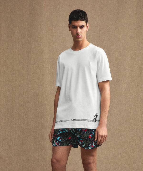 Peuterey T-Shirt over con decorazione palme Lightning offer