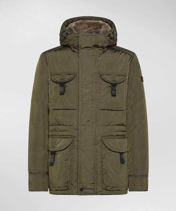 Peuterey Field Jacket In Taffeta’ Con Cappuccio In Pelliccia Offerta settimanale