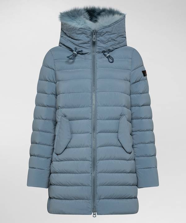 Peuterey Piumino Lungo Con Pelliccia In Tono Colore Only for today