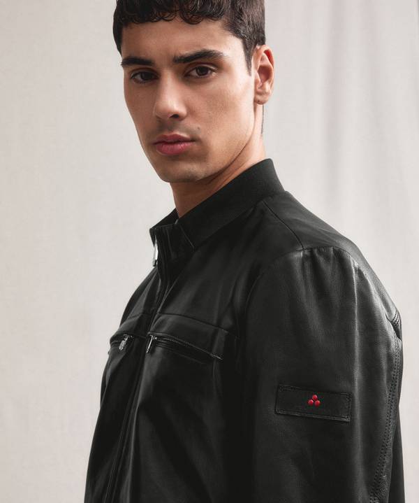 Peuterey Giacca in pelle con dettagli in maglina 50% di sconto per tempo limitato