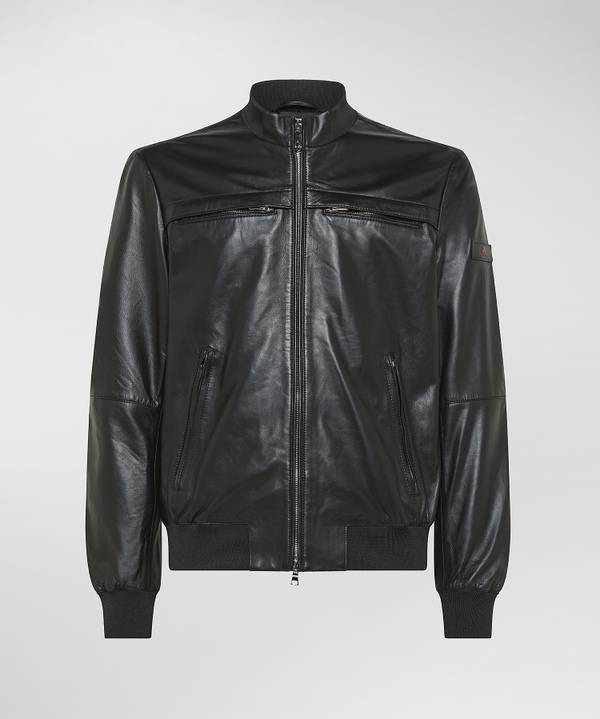 Peuterey Giacca in pelle con dettagli in maglina 50% di sconto per tempo limitato