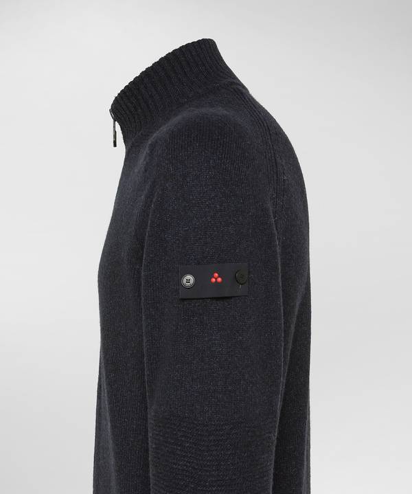 Peuterey Maglione Full Zip In Lana Con Effetto Moulinè Offerta Pasqua