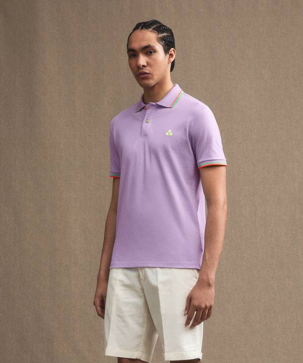 Peuterey Polo in piquet con dettagli fluo Offerte stagionali