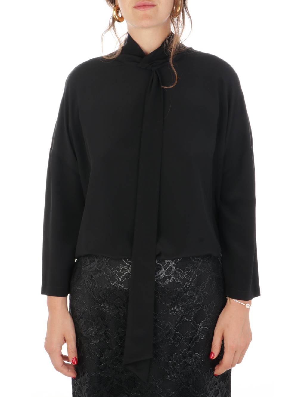 ASPESI Camicia Donna in Seta con Cravatta Nuova