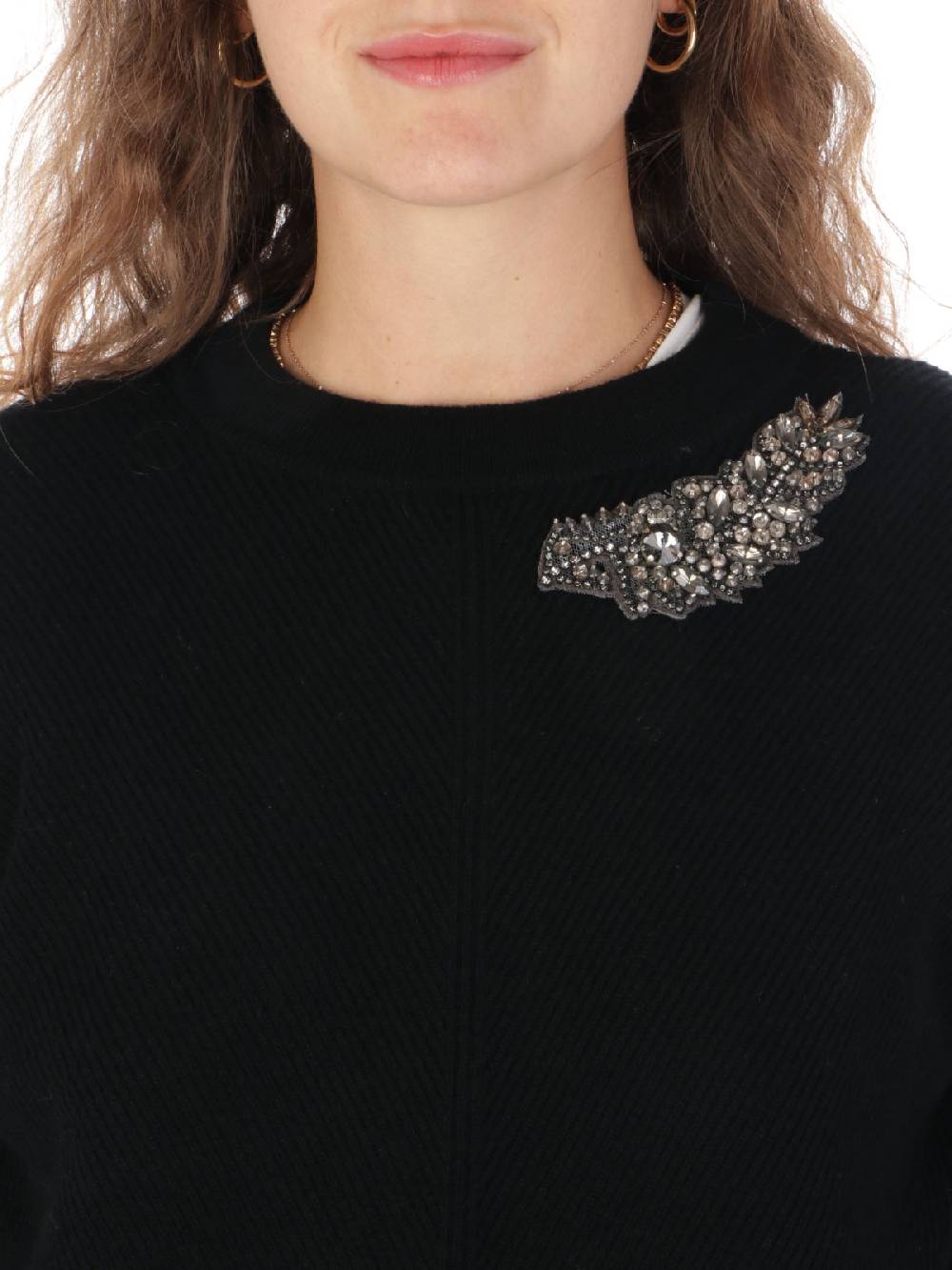 QUILISIA Maglia Donna in Lana e Cashmere con Ricamo Fino Al -60%