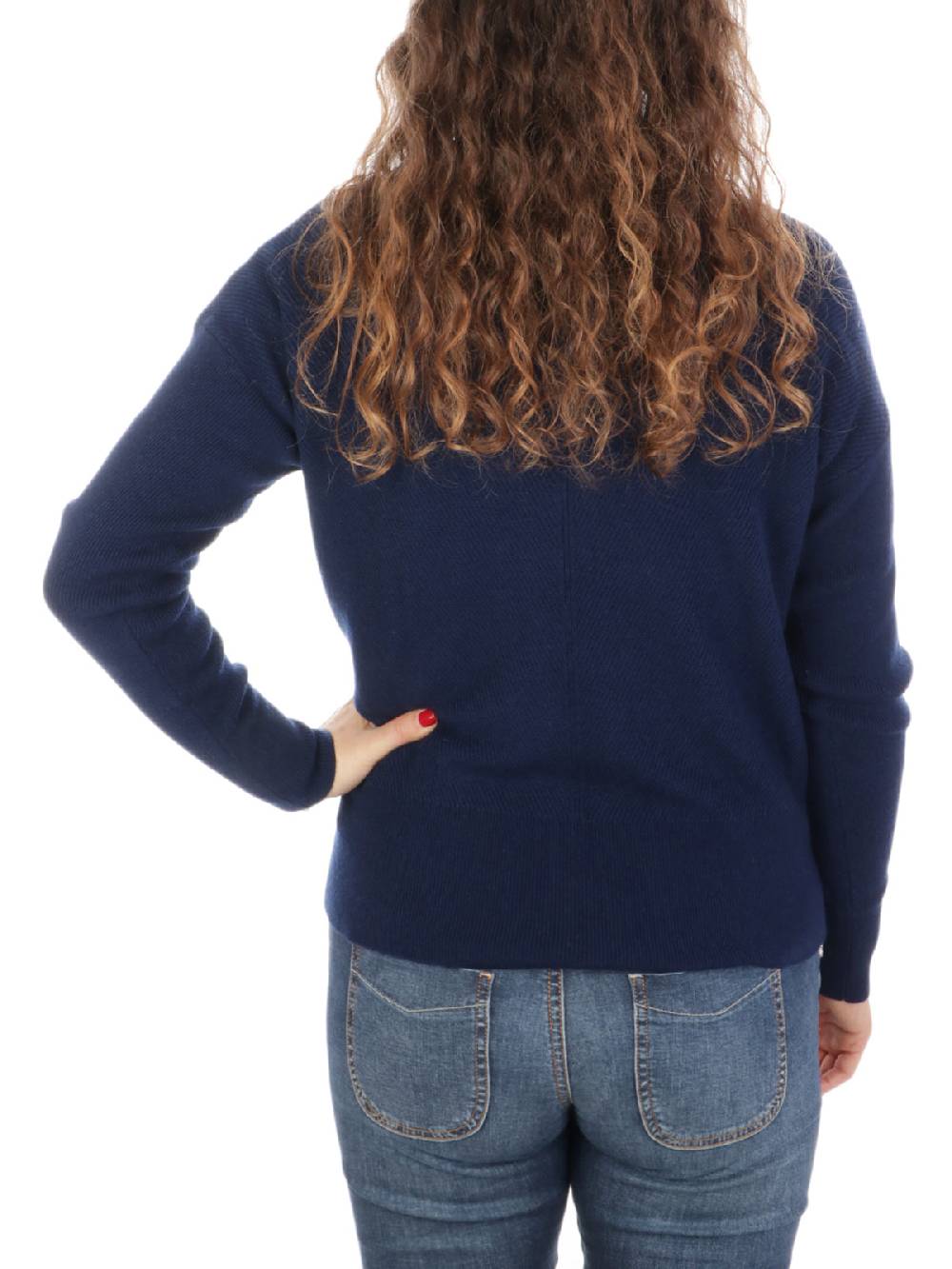 QUILISIA Maglia Donna a Coste in Lana e Cashmere Affare Del Giorno