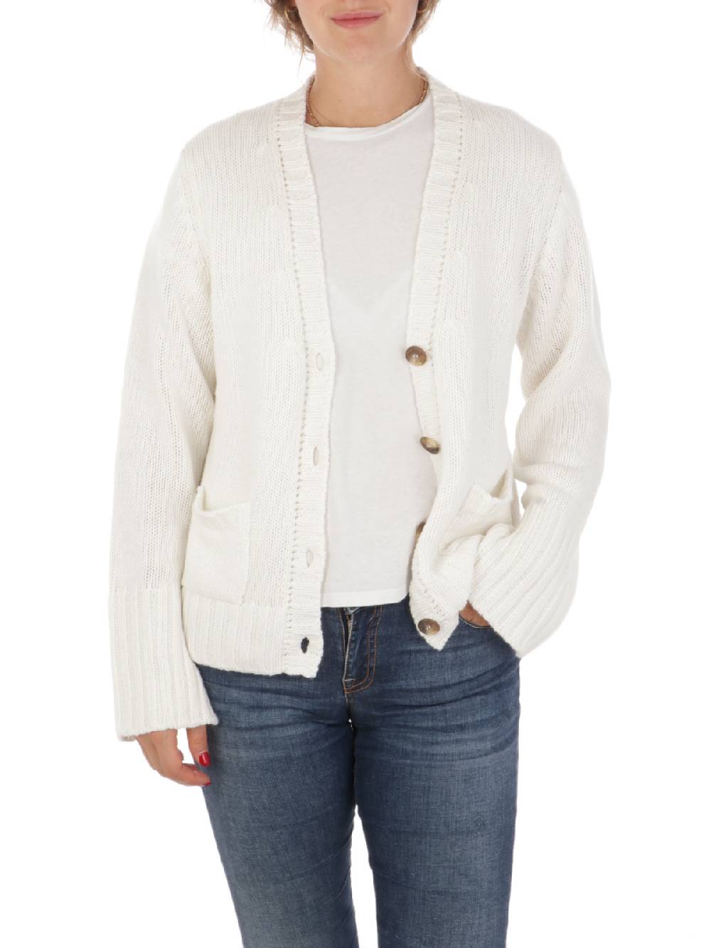 19.61 MILANO Cardigan Donna in Lana e Cashmere Sottocosto