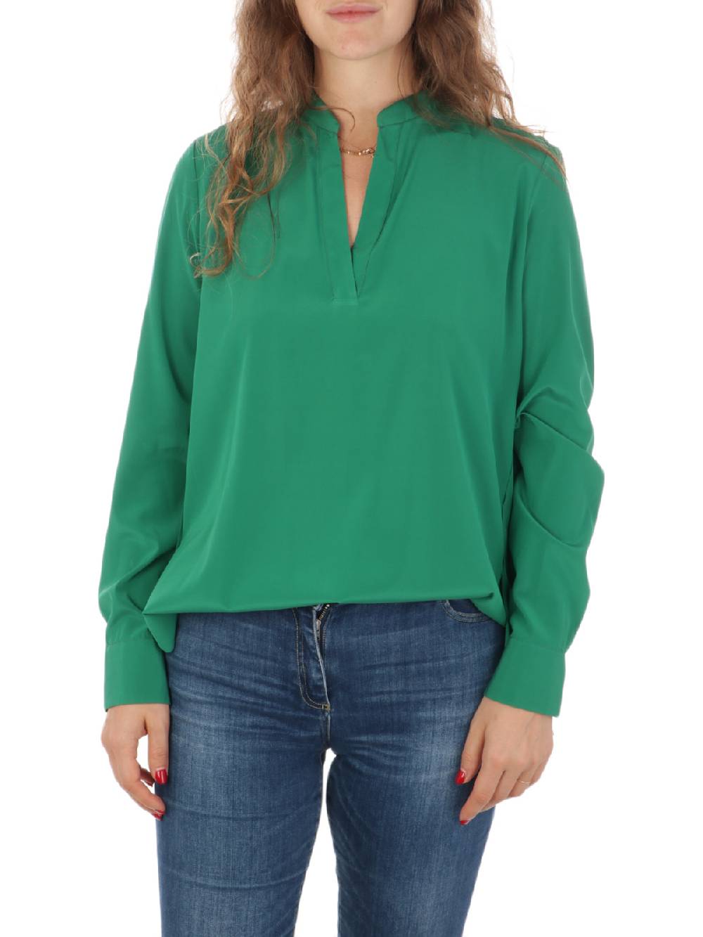 CALIBAN Blusa Donna in Seta Stretch Vendita Calda