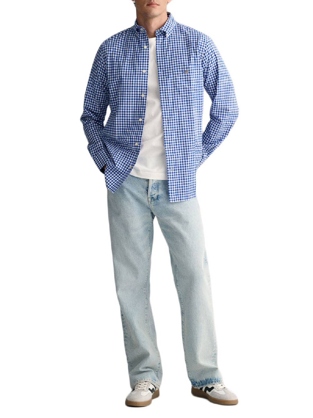Gant Reg Classic Poplin Gingham Shirt Acquista Ora