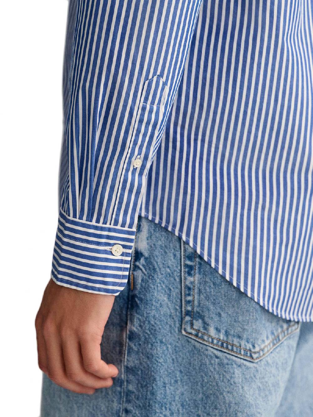 Gant Reg Classic Poplin Stripe Shirt Consegna Veloce