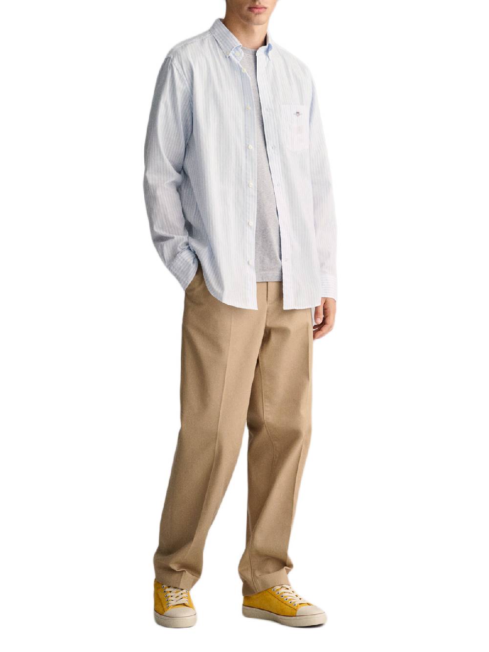 Gant Reg Classic Poplin Stripe Shirt Promozione Limitata