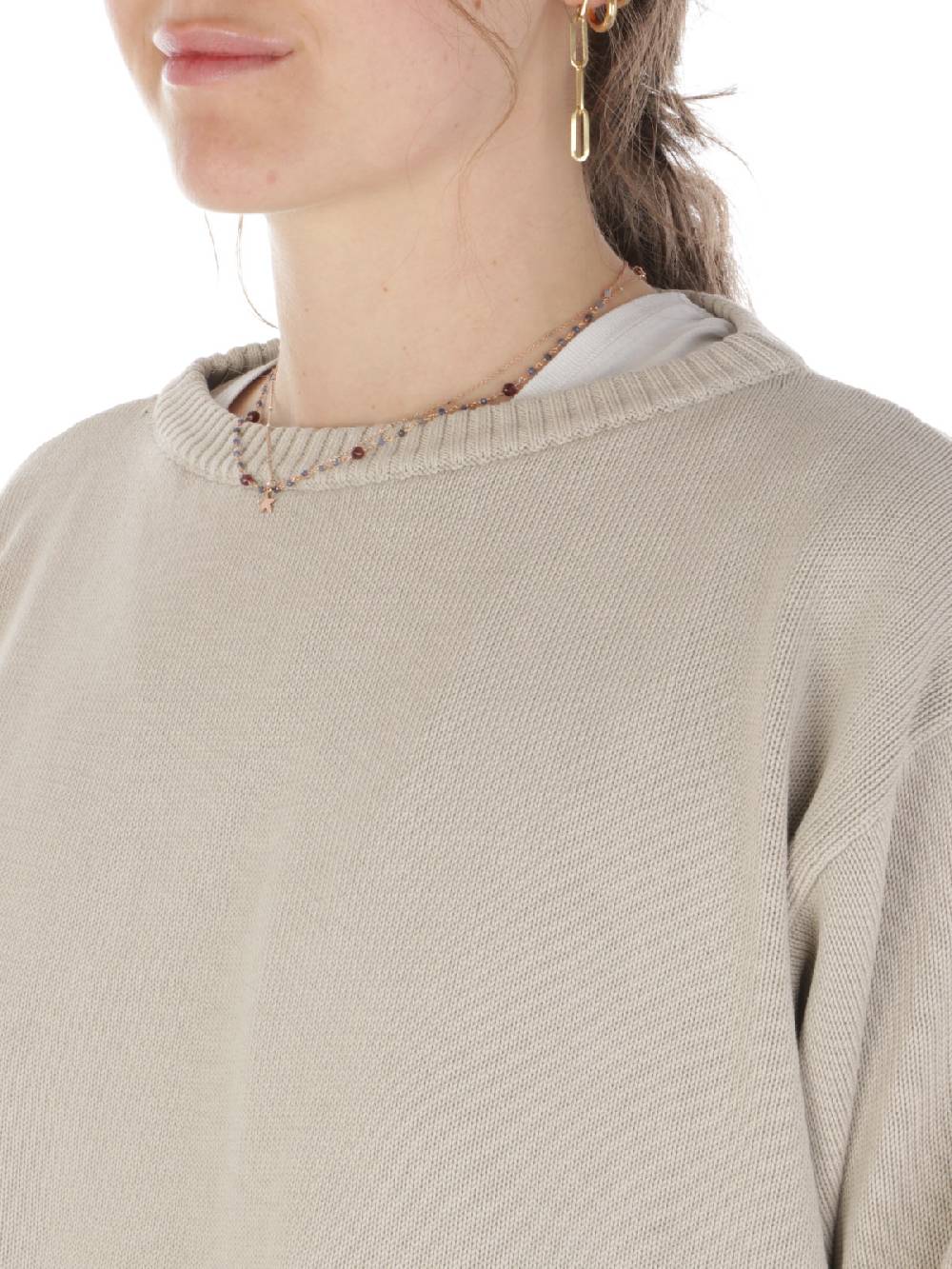 ROSSOPURO Maglia Donna Over In Cotone Nuovo