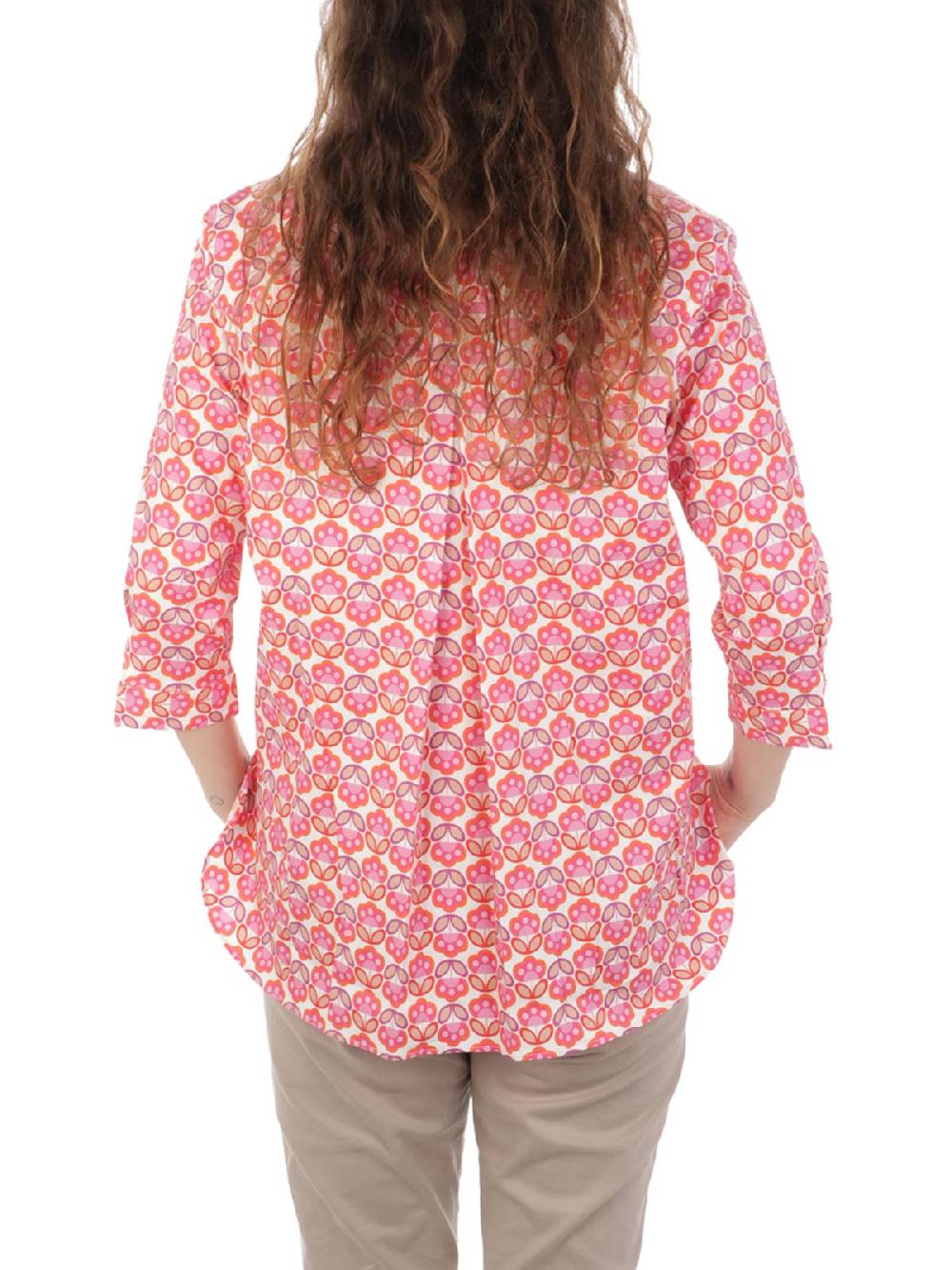 CALIBAN Camicia Donna A Fiori Stretch Italia