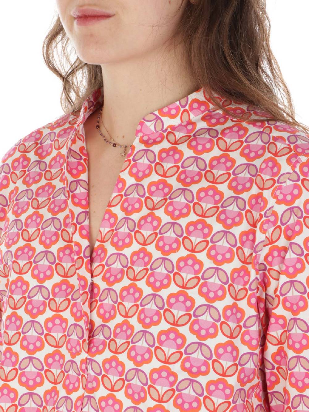 CALIBAN Camicia Donna A Fiori Stretch Italia