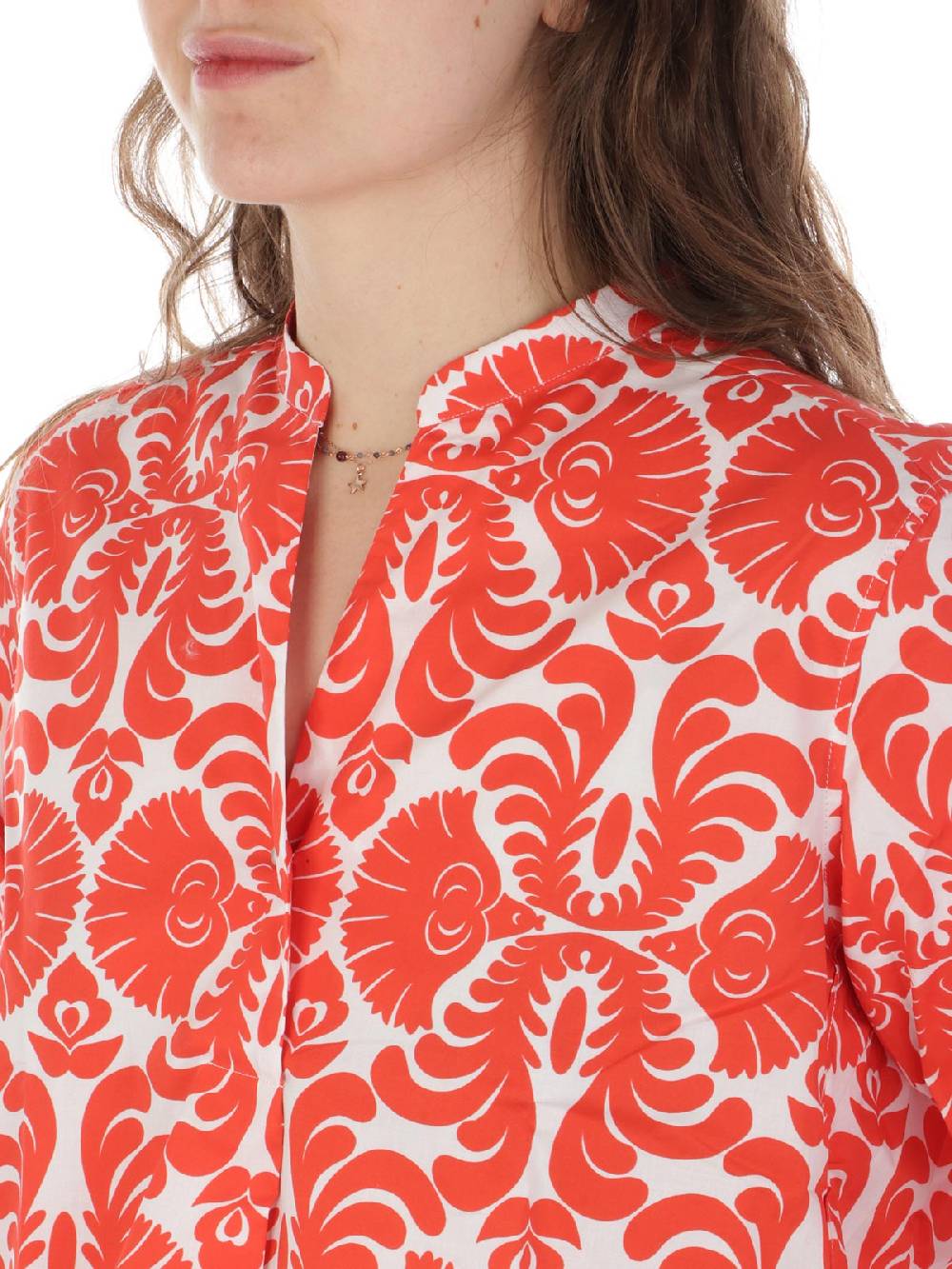 CALIBAN Camicia Donna A Fiori Stretch In Linea