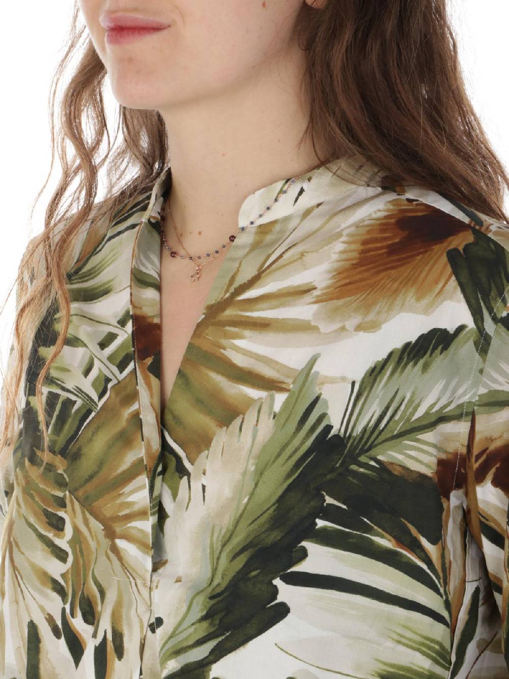 CALIBAN Camicia Donna A Fiori Stretch Nuovo