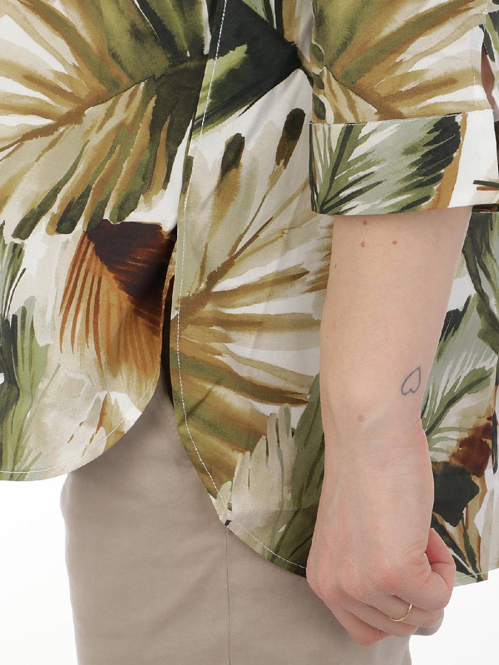 CALIBAN Camicia Donna A Fiori Stretch Nuovo