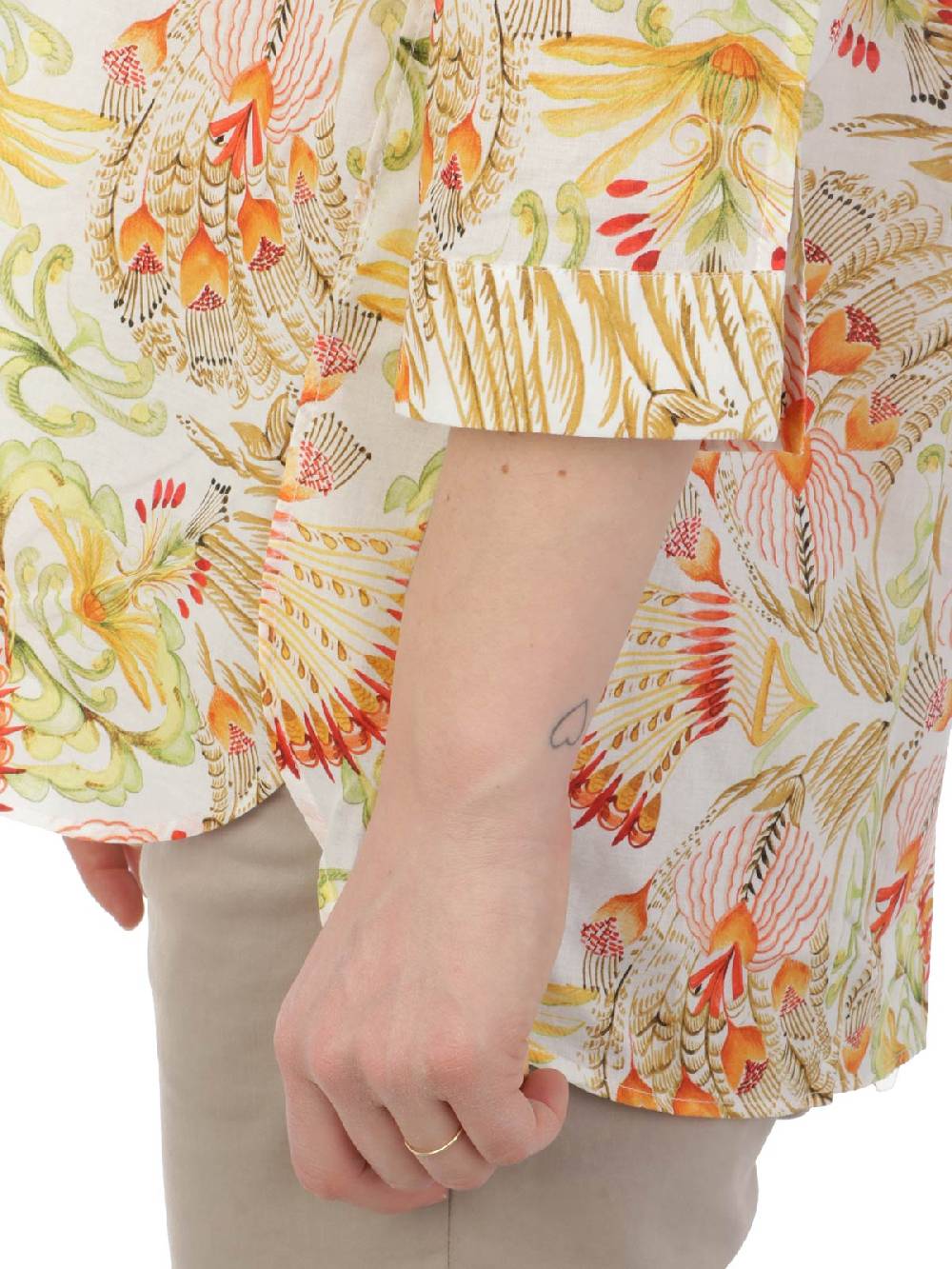 CALIBAN Camicia Donna Coreana A Fiori Qualità