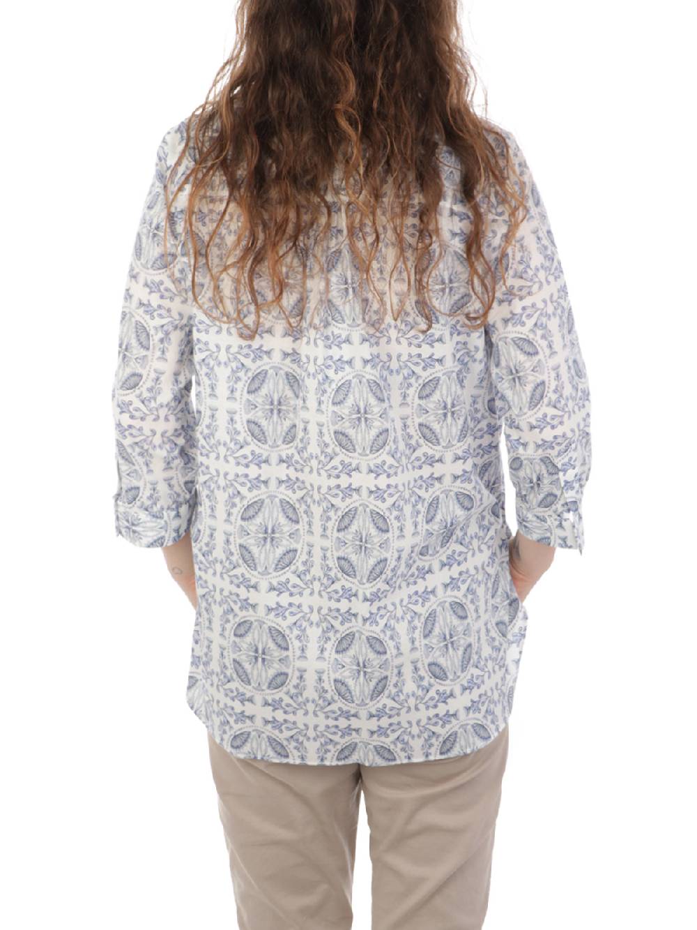 CALIBAN Camicia Donna In Cotone A Fiori Spedizione Gratuita