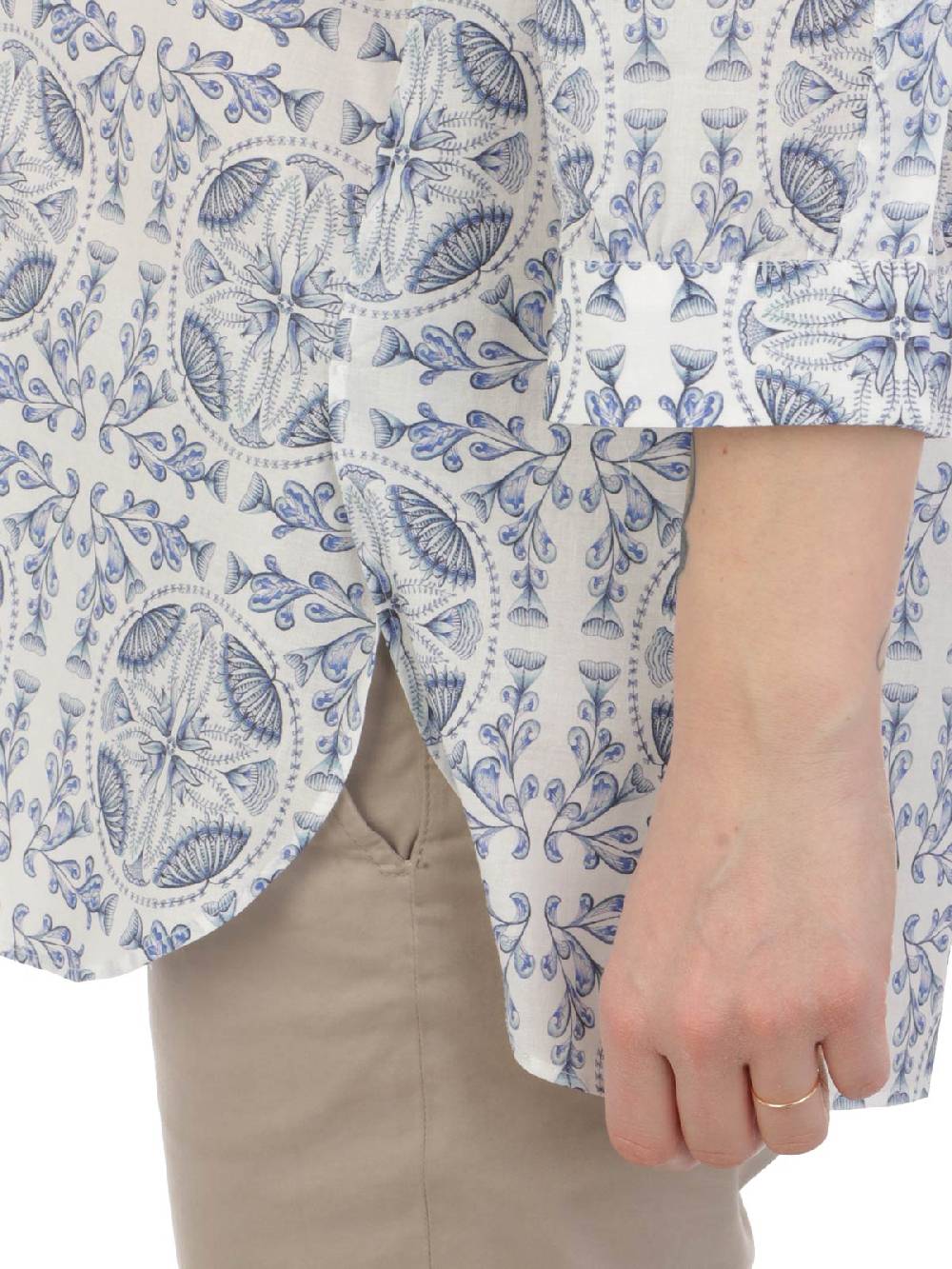 CALIBAN Camicia Donna In Cotone A Fiori Spedizione Gratuita